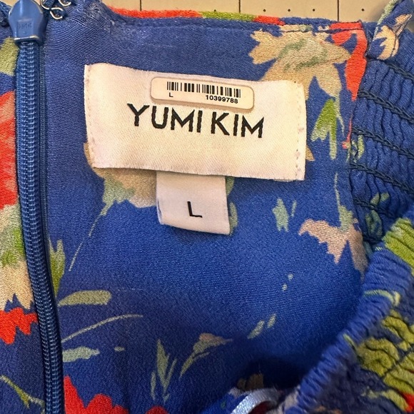 Yumi Kim Size Large Good Times sleeveless Vibrant Blue Floral Midi Dress - Picture 8 of 13